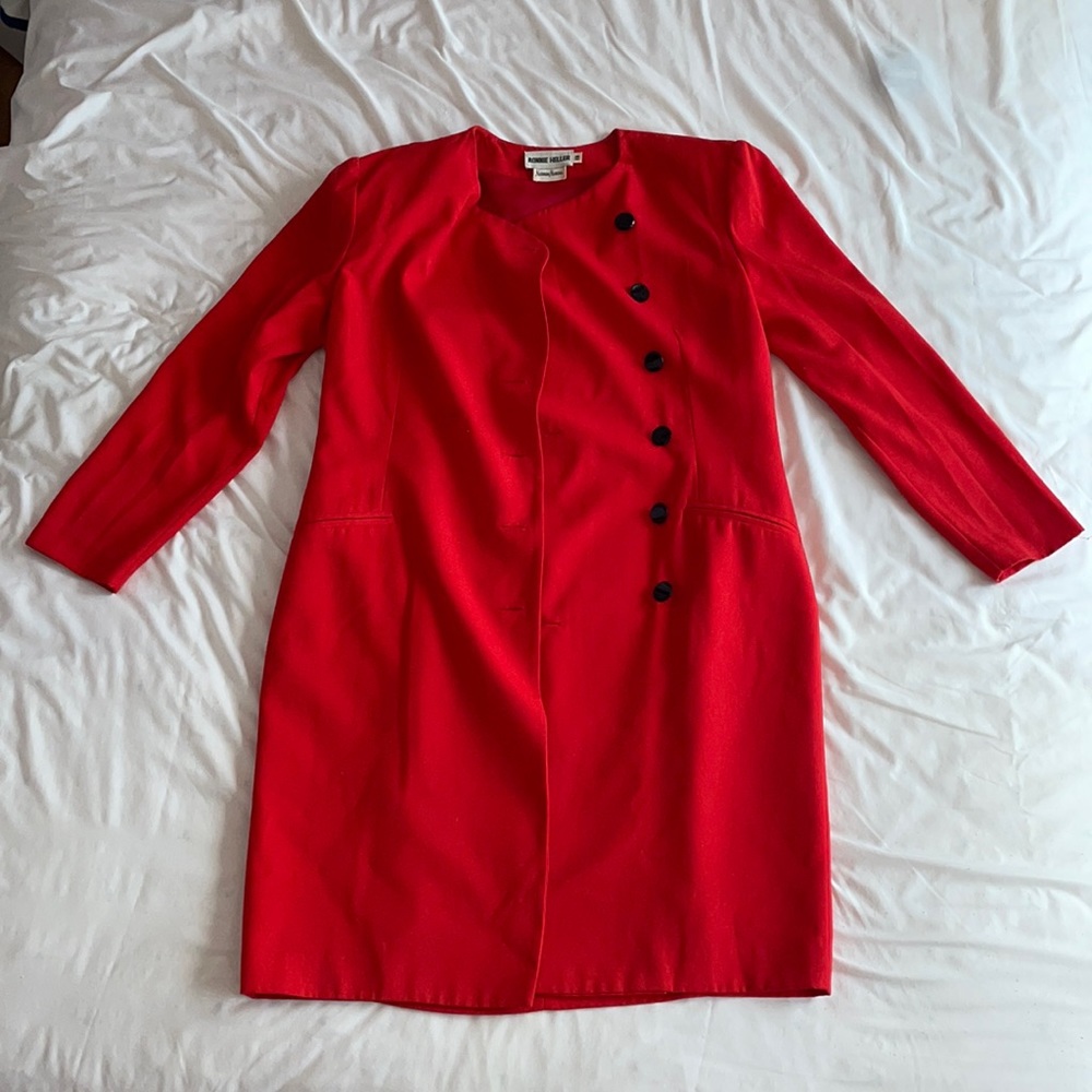 Red Long Sleeve Coat | Ronnie Heller/Neiman Marcus